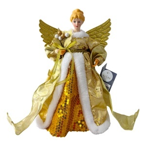 Decoraţiune de Craciun, Craiasa Zapezii, Varf de Brad, Auriu, 30cm