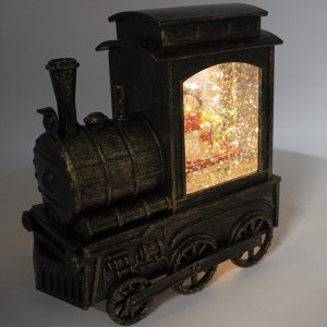 Decoratiune luminoasa, locomotiva cu tematica de Craciun, cu LED, Baza 17x8, inaltime 17 cm - Img 4