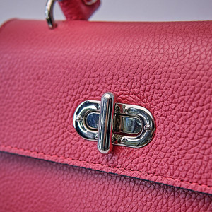 Geanta eleganta, PoshPurse, din piele naturala, de tip business si inchidere laterala, Fucsia