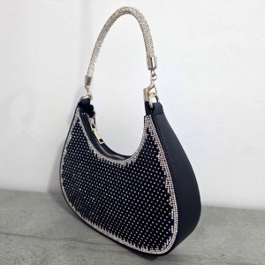 Geanta mini FIZ HOBO, pentru evenimente, cu toarta detasabila, Negru - Img 5