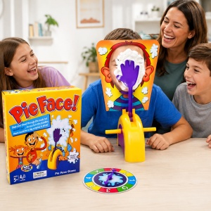 Joc de societate Pie Face, joc amuzant cu frisca pentru copii si familie, 5+ ani - Img 2
