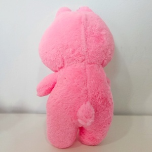Jucarie de plus iepuras in stil Labubu, cu funda, 30 cm, Fucsia - Img 4