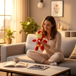 Jucarie de plus supererou Iron Man pentru copii, inaltime 27 cm - Img 3