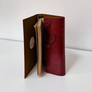 Jurnal Vintage pentru calatorii, in cutie, cu snur, Burgundy - Img 3
