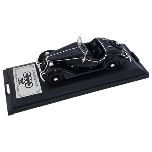 Macheta auto masina vintage Wanderer W25K Roadster 1936, model colectie 1:32 cu vitrina, negru - Img 4