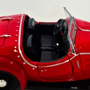 Macheta auto masina vintage Wanderer W25K Roadster 1936, model colectie 1:32, rosu - Img 6