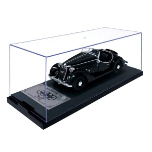 Macheta auto masina vintage Wanderer W25K Roadster 1936, model colectie 1:32 cu vitrina, negru