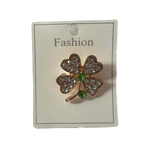 Martisor brosa, trifoi cu patru foi, verde - Img 1
