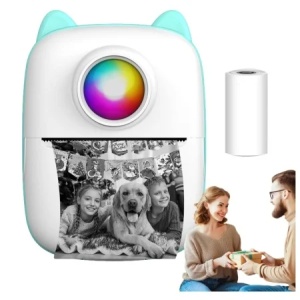 Mini imprimanta foto portabila Bluetooth, termica, 203 DPI, baterie 1000mAh, pentru poze, stickere si notite - Img 3
