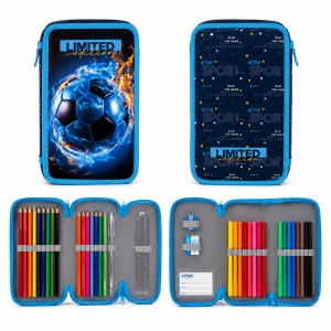 Penar echipat Fotbal Limited Edition, 2 fermoare, 29 piese, albastru - Img 2