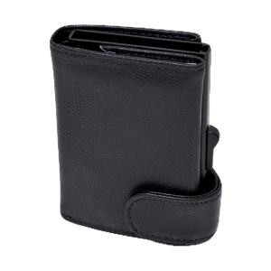 Portcard unisex Hassion din piele naturala, 9x7x2cm, Negru - Img 7