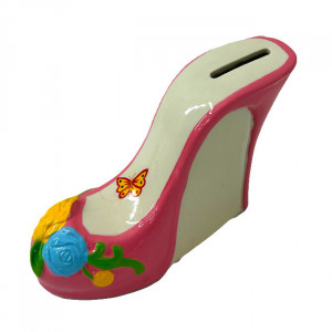 Pusculita interactiva SafeShoe tip pantof, din ceramica, Roz