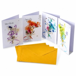Set 4 felicitari cu broom criogenat si plicuri, 15 x 11 cm