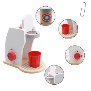 Set aparat de cafea din lemn pentru copii, Coffee Maker, 6 piese, 3 ani+ - Img 7