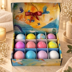 Set Bath Bomb Gift cu 12 bombe efervescente pentru baie, multicolor - Img 4