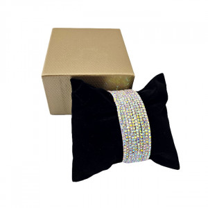 Set bratari elastice With Sparks, cu cristale artizanale, Argintiu-multicolor