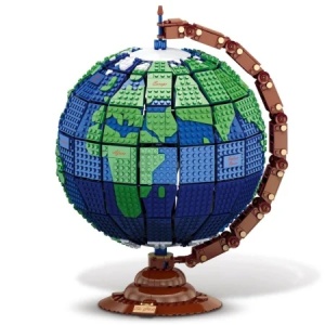 Set constructie Glob Pamantesc 3D rotativ 2494 piese, model Earth educativ si decorativ 14+ ani - Img 2