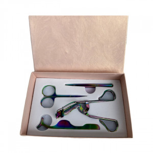 Set patru accesorii pentru stilizarea genelor si sprancenelor, Rainbow