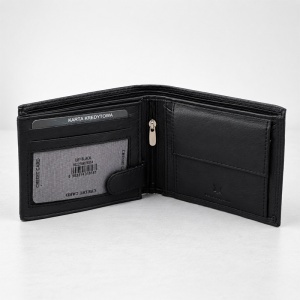 Set premium pentru barbati Beltimore, portofel compact și curea cu catarama automata, din piele naturala, in cutie eleganta, Negru - Img 4