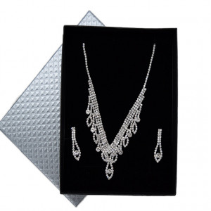 Set Zena, cercei si colier din pietresemipretioase, argintiu, SZ011