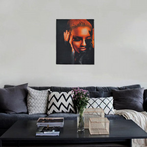 Tablou LED canvas Golden Shadows cu leduri lumini 45 x 35 cm - Img 3