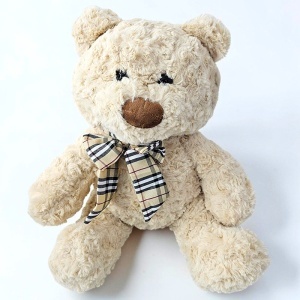 Ursulet de plus cu fundita, crem, 35 cm - Img 2