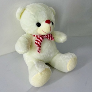 Ursulet de plus Rony, cu fular, Inaltime 36 cm, Alb