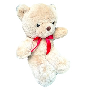 Ursulet de plus Tobi, cu fundiță, Inaltime 33 cm, Maro - Img 5
