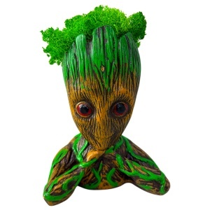 Vaza Decorativa Groot, din ceramica, cu licheni stabilizati, 22cm