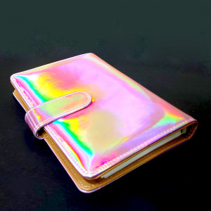 Agenda de notite Halou, cu liniatura si coperta caserata cu efect multicolor, reflectorizant1
