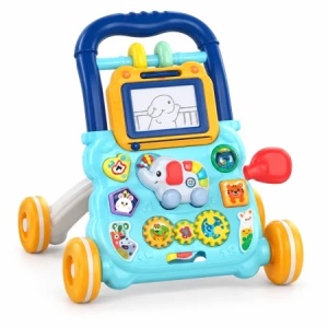 Antepremergator interactiv Music Walker, cu tabla de desen, muzica si centru de activitati, albastru, 12 luni+ - Img 4