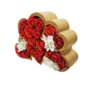 Aranjament floral Infinite Love in forma de inima, rosu