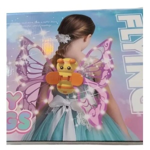 Aripi de zana cu lumini si sunete pentru copii, model albina, 36 cm, Fairy Wings - Img 3