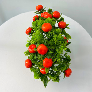 Bonsai decorativ artificial, in ghiveci miniatural, Fruit Tree, Nectarina, Inaltime 25 cm - Img 2