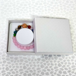 Bratara 10 Planets Rose Quartz, din pietre semipretioase in cutie cadou, semnificand planetele galaxiei - Img 2