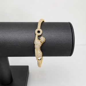 Bratara eleganta fixa aurie cu pantera si cristale stralucitoare, in cutie cadou - Img 2