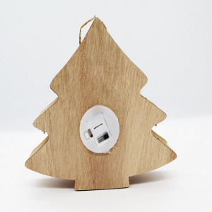 Casuta Fir in forma de bradut, cu luminite si design de iarna