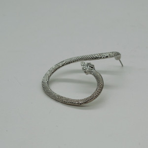 Cercei lungi Nath, cu pietre semipretioase, in forma de snake, argintiu, CS0151