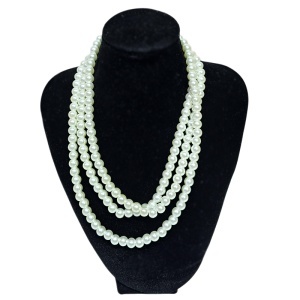 Colier dama Pearl Elegance cu perle albe pe 3 randuri, design clasic elegant - Img 2