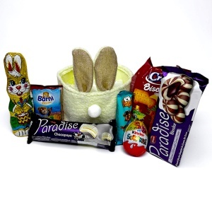 Cos de Paste Sweet Bunny pentru copii, cu Kinder Surprise si selectie dulciuri