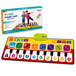 Covor muzical interactiv pentru copii tip pian, cu clape si sunete, 80 cm