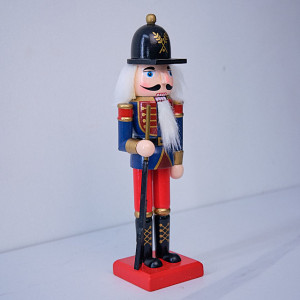 Decoratiune de Craciun, tip soldatel, Spargatorul de Nuci imbracat in uniforma festiva, Soldat, Albastru - Rosu, 25cm