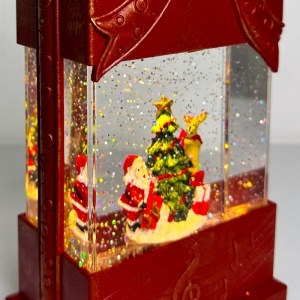 Decoratiune muzicala si luminoasa, tip cadou, lumini calde si zapada in miscare, USB inclus, 19x12 cm - Img 3