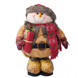 Decoratiune tematica, Om de Zapada festiv, cu cadou, 45cm