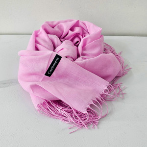 Esarfa lunga Ember, tip fular, cu franjuri simetrici si ambalata in cutie cadou, Lila, 180x65 cm - Img 6