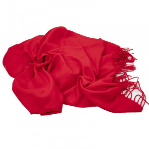 Esarfa tip sal, din material gros cu casmir, manusi asortate si ambalate in cutie cadou, Rosu, 180x75 cm1