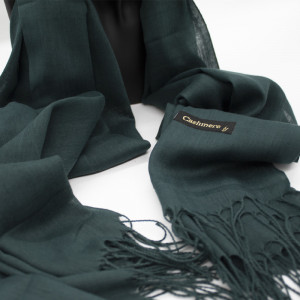 Esarfa tip sal, din material subtire cu casmir, in cutie cadou, Verde inchis1
