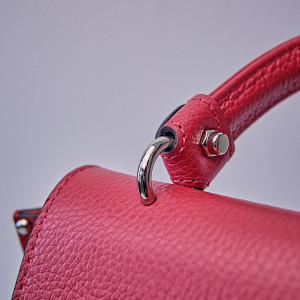 Geanta eleganta, PoshPurse, din piele naturala, de tip business si inchidere laterala, Fucsia