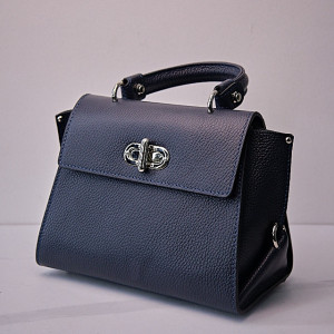 Geanta eleganta, PoshPurse, din piele naturala, de tip business si inchidere laterala, Negru