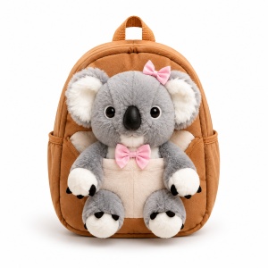 Ghiozdan copii pentru gradinita cu jucarie koala 3D din plus, 28x22x10 cm - Img 5